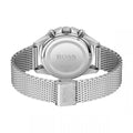 Hugo Boss Admiral Black Dial Silver Mesh Bracelet Watch for Men - 1513904