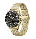 Hugo Boss Admiral Chronograph Black Dial Gold Mesh Bracelet Watch for Men - 1513906