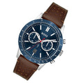 Hugo Boss Allure Blue Dial Brown Leather Strap Watch for Men - 1513921