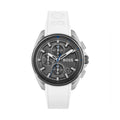 Hugo Boss Volane Chronograph Grey Dial White SIlicone Strap Watch for Men - 1513948