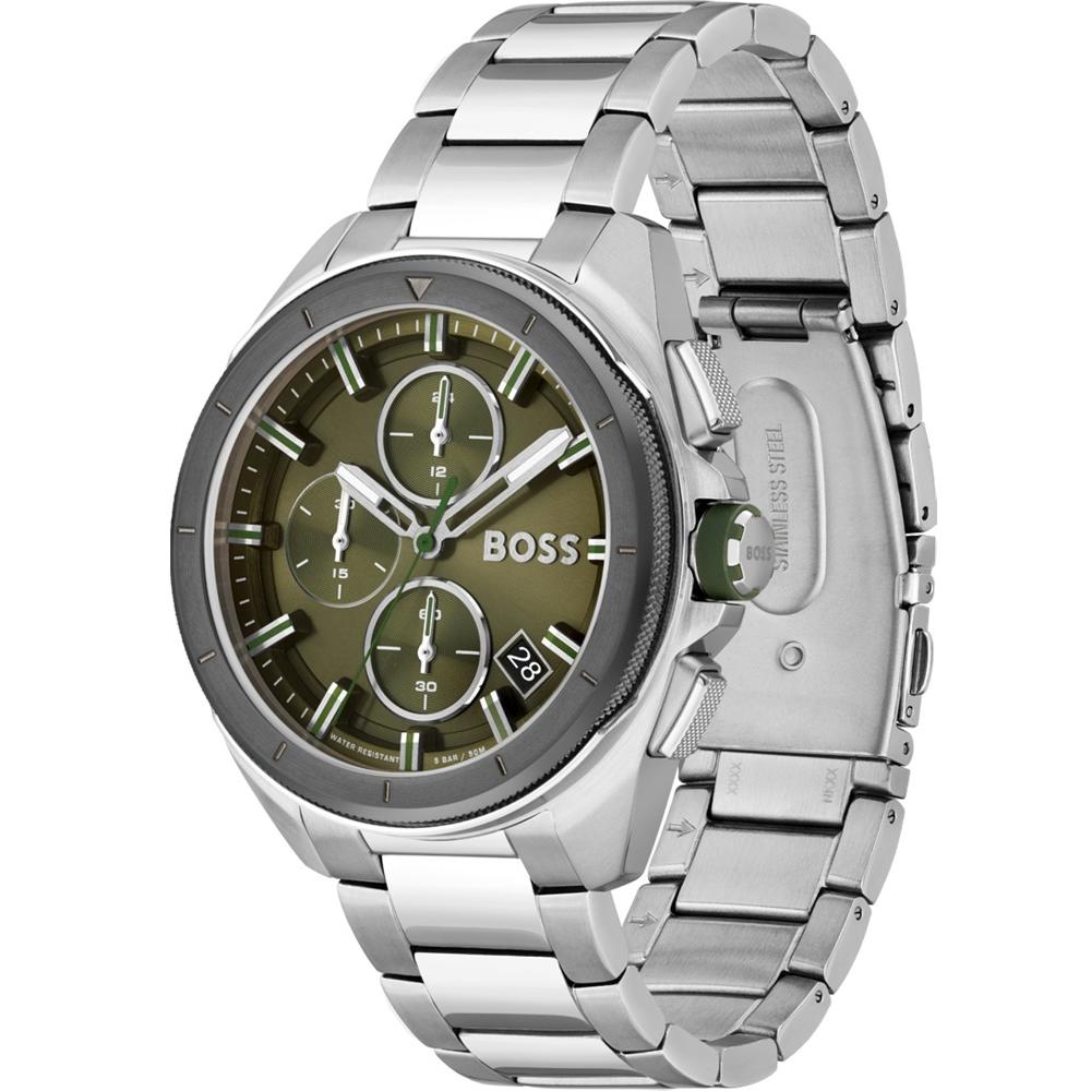 Hugo Boss Volane Chronograph Grey Dial Silver Steel Strap Watch for Men - 1513951