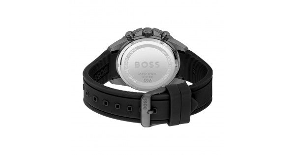 Hugo Boss Admiral Yellow Dial Black Rubber Silicone Strap Watch for Men - 1513968