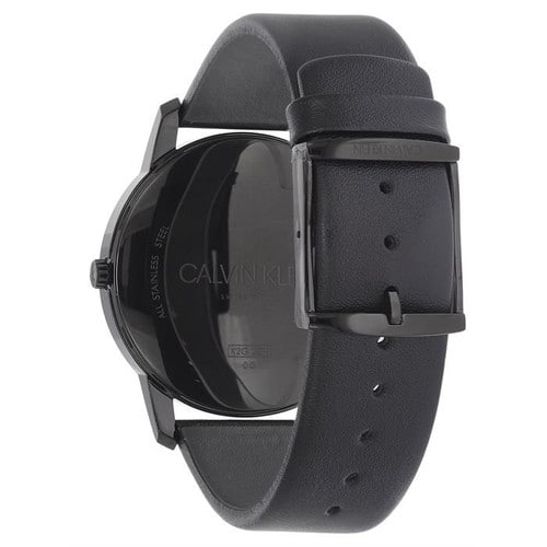 Calvin Klein City Quartz Black Dial Black Leather Strap Watch for Men - K2G2G4C1