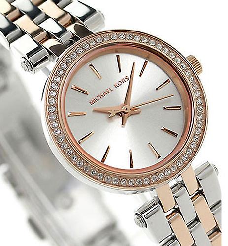 Michael Kors Darci Silver Dial Two Tone Steel Strap Watch for Women - MK3298