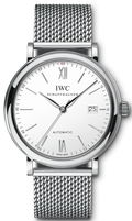 IWC Portofino Automatic White Dial Silver Mesh Bracelet Watch for Men - IW356505