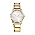 Calvin Klein Stately White Dial Gold Steel Strap Watch for Women - K3G2352W