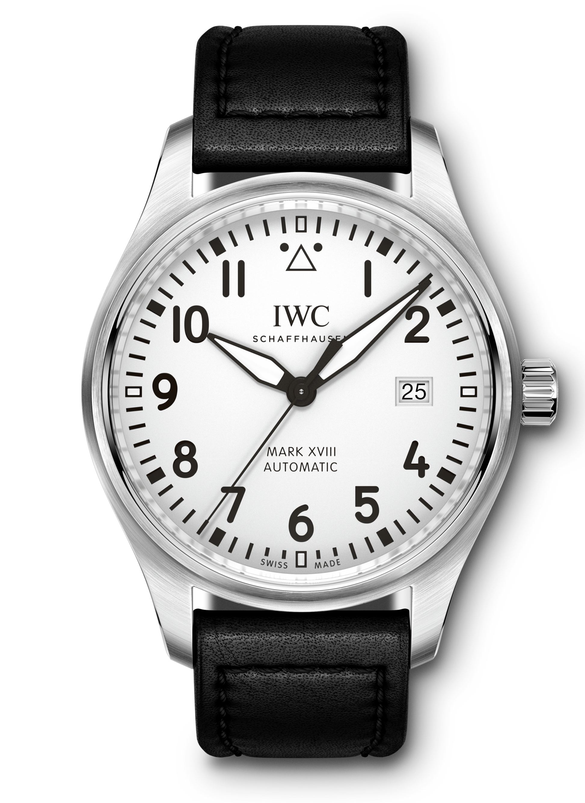 IWC Pilot's Watch Mark XVIII White Dial Black Leather Strap Watch for Men - IW327002