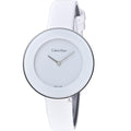 Calvin Klein Chic White Dial White Leather Strap Watch for Women - K7N23TK2