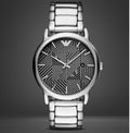 Emporio Armani Classic Quartz Grey Dial Silver Steel Strap Watch For Men - AR11134