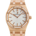 Audemars Piguet Royal Oak Quartz White Dial Rose Gold Steel Strap Watch for Women - 67651OR.ZZ.1261OR.01