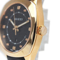 Gucci GG2570 Quartz Black Dial Black Leather Strap Watch For Men - YA142310