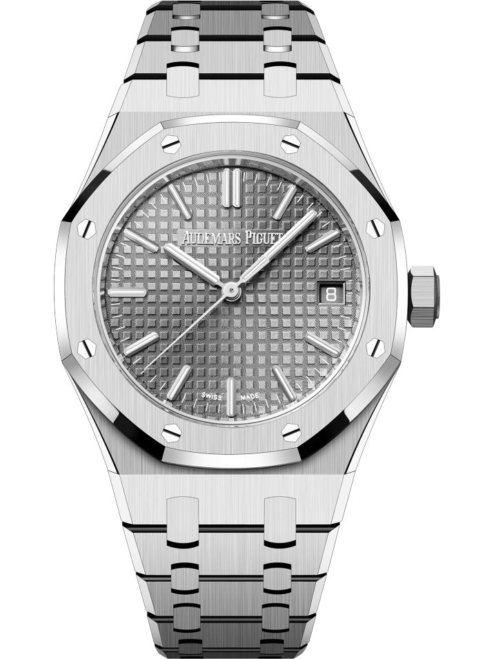 Audemars Piguet Royal Oak Grey Dial Silver Steel Strap Watch for Men - 15550ST.OO.1356ST.03