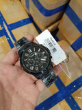 Fossil Grant Chronograph Black Dial Black Steel Strap Watch for Men - FS4832