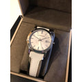 Burberry The City Silver Dial White Leather Strap Watch for Women - BU9019