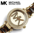 Michael Kors Parker Chronograph Gold Dial Two Tone Steel Strap Watch for Women - MK6109