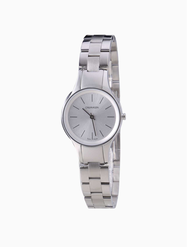 Calvin Klein Simplicity White Dial Silver Steel Strap Watch for Women - K4323185