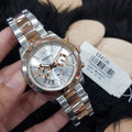 Fossil Perfect Boyfriend Mother of Pearl White Dial Two Tone Steel Strap Watch for Women - ES4135