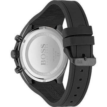 Hugo Boss Distinct Black Dial Black Rubber Strap Watch for Men - 1513855