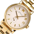 Marc Jacobs Baker White Dial Gold Stainless Steel Watch for Women - MBM3247