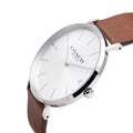 Coach Charles Silver Dial Brown Leather Strap Watch for Men - 14602152