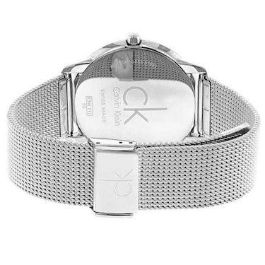 Calvin Klein Minimal Grey Dial Silver Mesh Bracelet Watch for Women - K3M22123