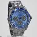 Guess Odyssey Quartz Blue Dial Gunmetal Steel Strap Watch For Men - W1107G5