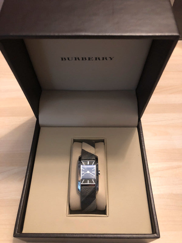 Burberry The Pioneer Black Dial Black Leather Strap Watch for Women - BU9505