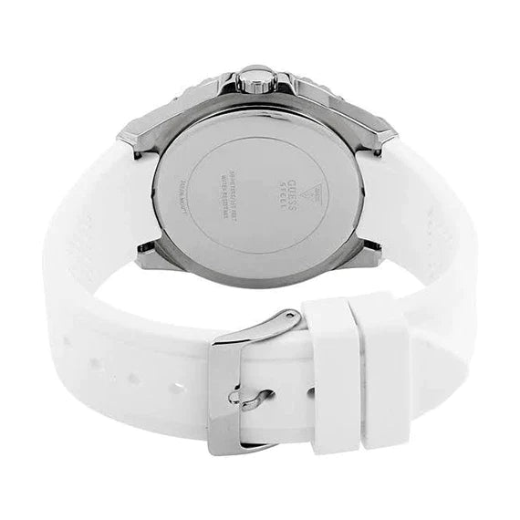 Guess Zena Analog White Dial White Rubber Strap Watch For Women - W1094L1