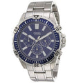 Fossil Garrett Chronograph Blue Dial Silver Steel Strap Watch for Men - FS5623