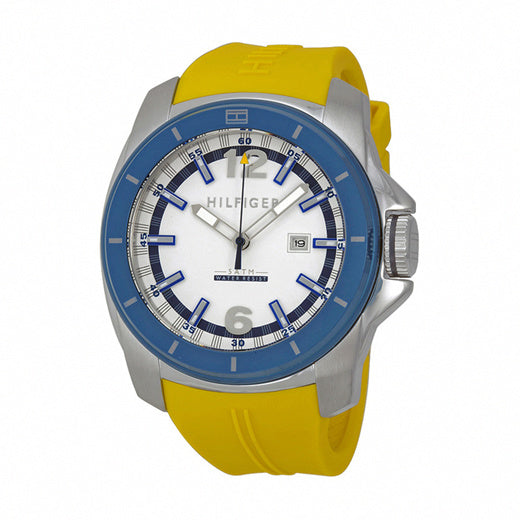 Tommy Hilfiger Windsurf White Dial Yellow Rubber Strap Watch for Men - 1791115