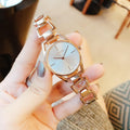 Calvin Klein Dainty White Dial Rose Gold Steel Strap Watch for Women - K7L23646