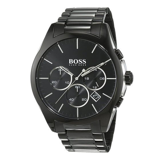 Hugo Boss Onyx Chronograph Black Dial Black Steel Strap Watch for Men - 1513365