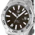 Tag Heuer Aquaracer Calibre 5 Automatic Brown Sunray Dial Silver Steel Strap Watch for Men - WAY2018.BA0927