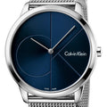 Calvin Klein Minimal Blue Dial Silver Mesh Bracelet Watch for Men - K3M2112N