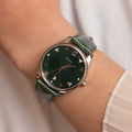 Gucci G-Timeless Quartz Mother of Pearl Green Dial Green Leather Strap Watch For Women - YA1264042