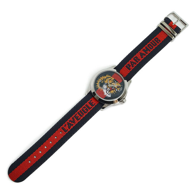 Gucci G Timless Le Marche Des Merveilles Blue Red Dial Blue Red Nylon Strap Unisex Watch  - YA126495