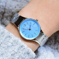 Calvin Klein Simplicity Blue Dial Silver Steel Strap Watch for Women - K432314N