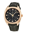 Gucci Black Leather Strap Black Dial Gold Tone Quartz Watch For Women - YA142407