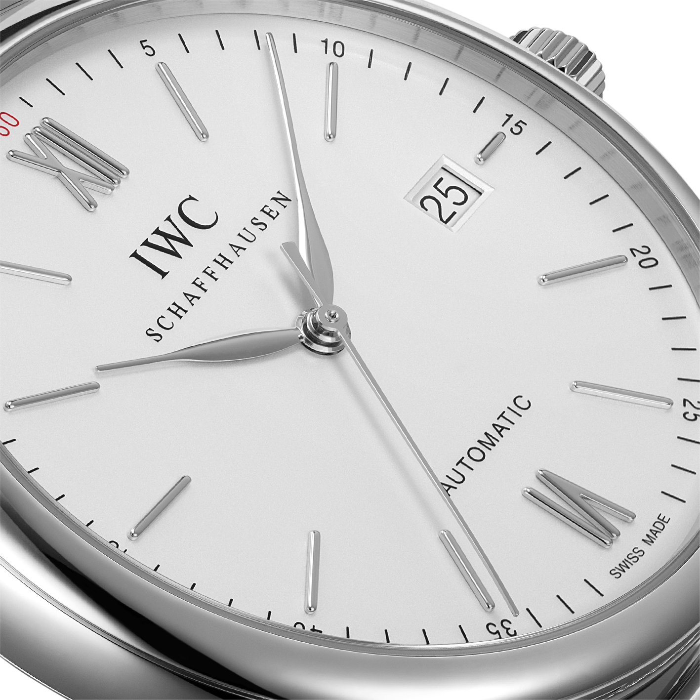 IWC Portofino Automatic White Dial Silver Mesh Bracelet Watch for Men - IW356505