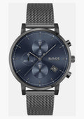 Hugo Boss Skymaster Chronograph Grey Dial Grey Mesh Bracelet Watch for Men  - 1513934