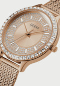 Guess Soiree Diamonds Rose Gold Dial Rose Gold Mesh Bracelet Watch for Women - GW0402L3