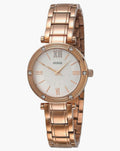 Guess Park Ave White Dial Rose Gold Steel Strap Watch for Women - W0767L3