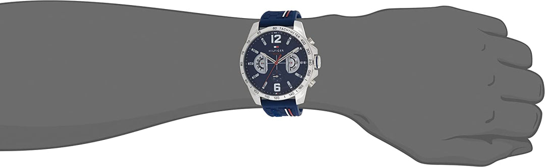 Tommy Hilfiger Decker Blue Dial Blue Rubber Strap Watch for Men - 1791476