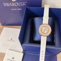 Swarovski Crystalline Pure White Dial White Leather Strap Watch for Women - 5376083