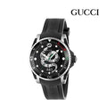 Gucci Dive Kingsnake Black Dial Black Rubber Strap Watch For Men - YA136217