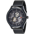 Tommy Hilfiger Spencer Skeleton Black Dial Black Mesh Bracelet Watch for Men - 1791644