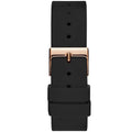 Guess Solar 40mm Black & Rose Gold Dial Black Rubber Strap Watch For Women - W1135L4