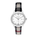 Burberry Classic Silver Dial Horseberry Black Leather Strap Watch for Women - BU10103