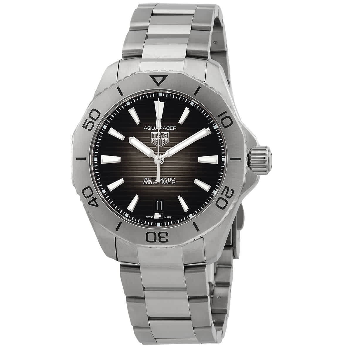 Tag Heuer Aquaracer Professional 200 Automatic Black Dial Silver Steel Strap Watch for Men - WBP2110.BA0627