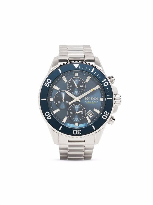 Hugo Boss Ocean Edition Chronograph Blue Dial Silver Steel Strap Watch for Men - 1513704